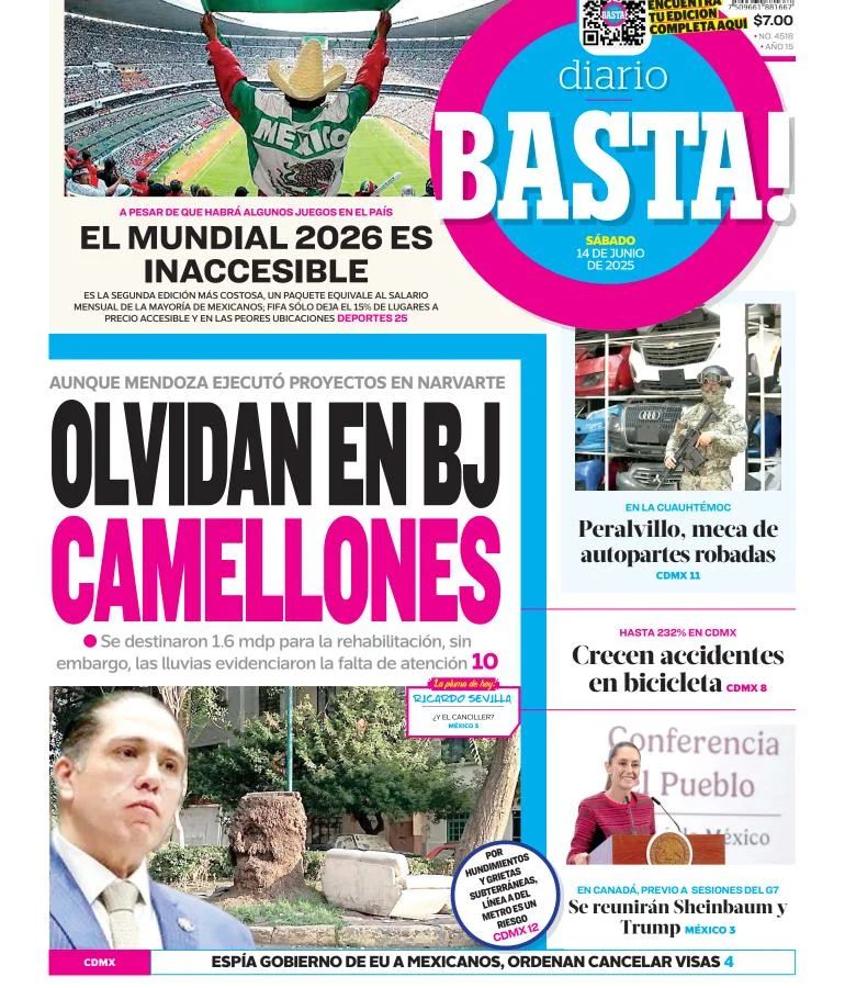 Portada de Basta del sábado, 14 de junio de 2025