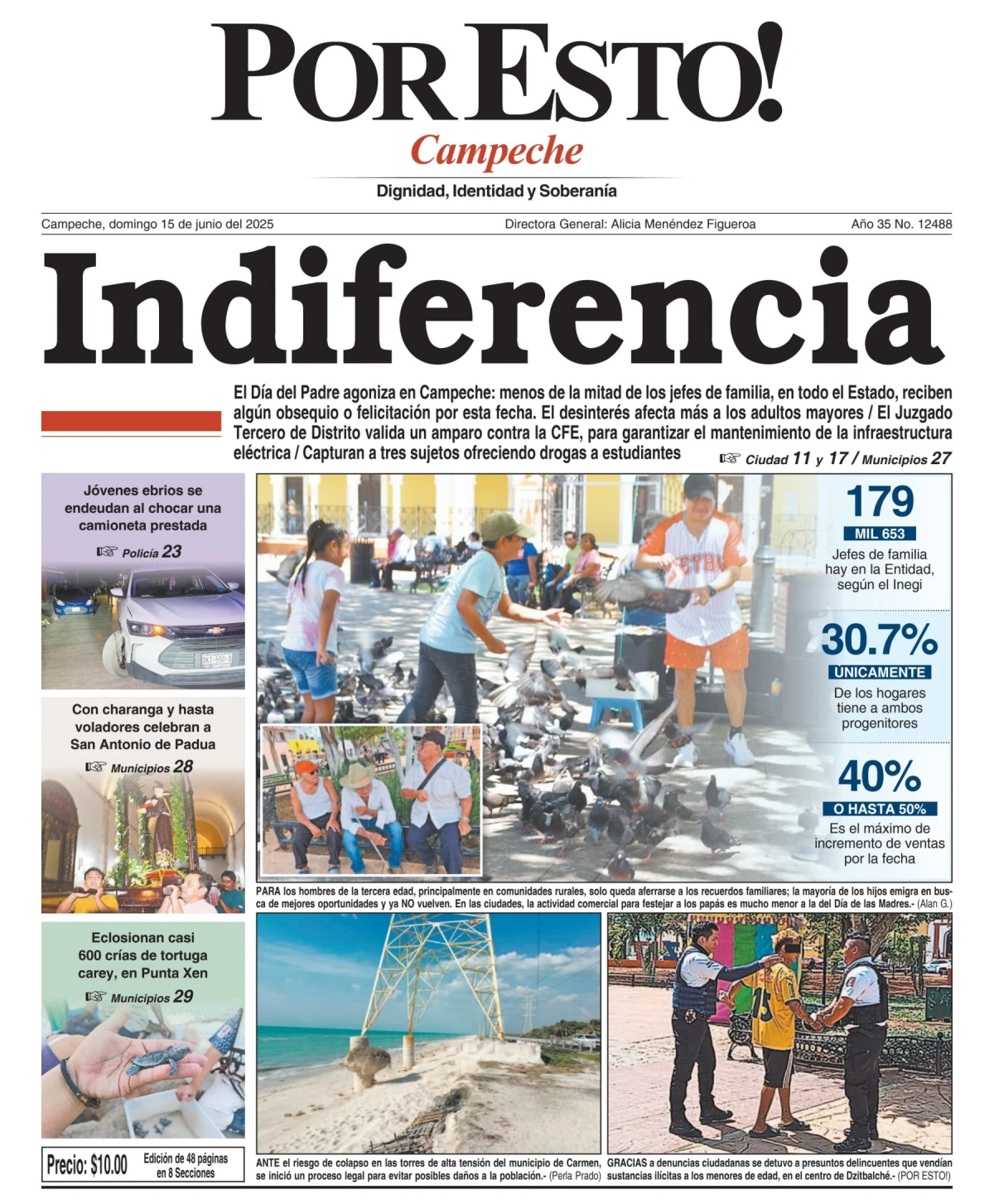 Portada de Por Esto (campeche) del domingo, 15 de junio de 2025
