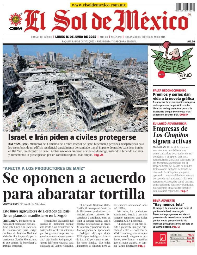 Portada de El Sol de Mexico