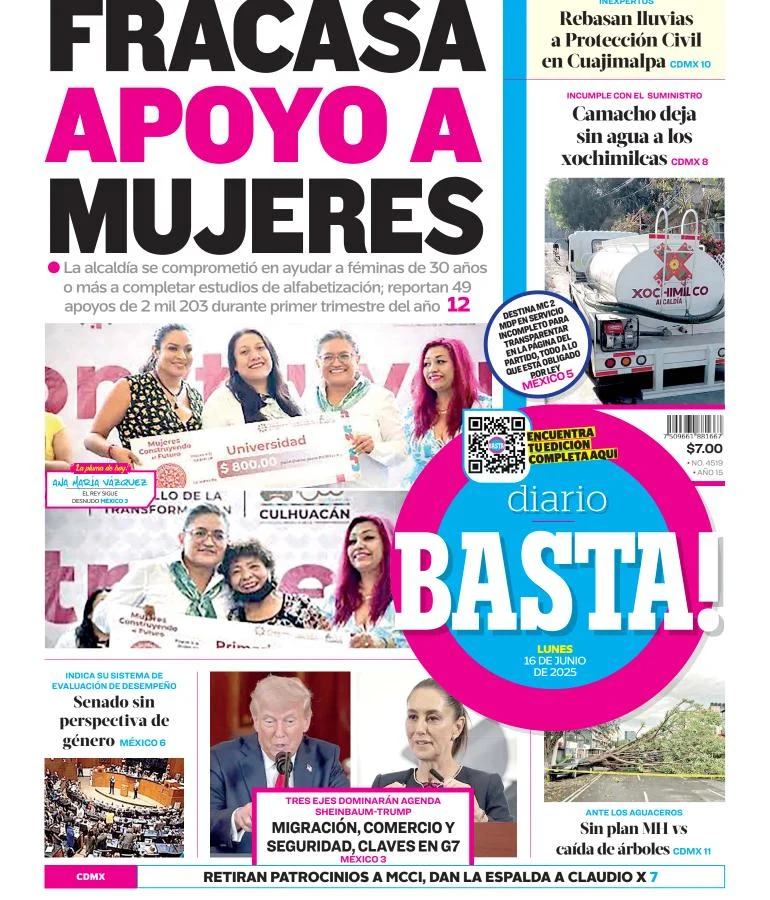 Portada de Basta del lunes, 16 de junio de 2025