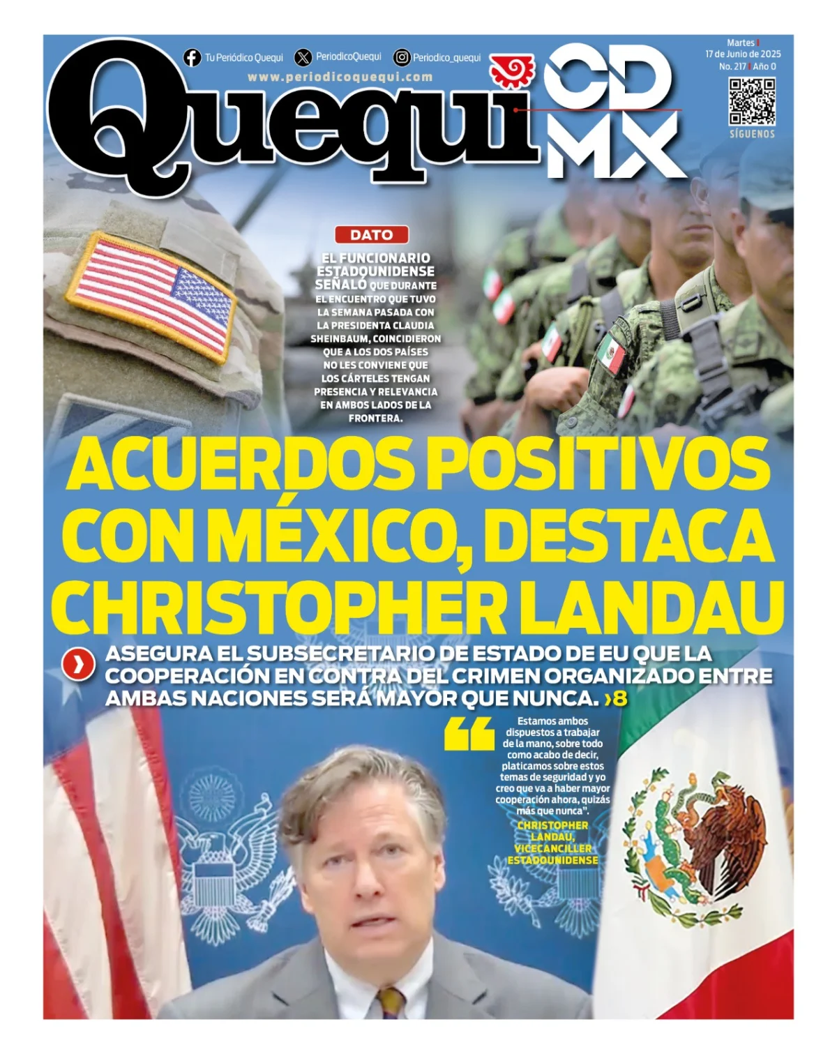 Portada de Quequi CDMX del martes, 17 de junio de 2025