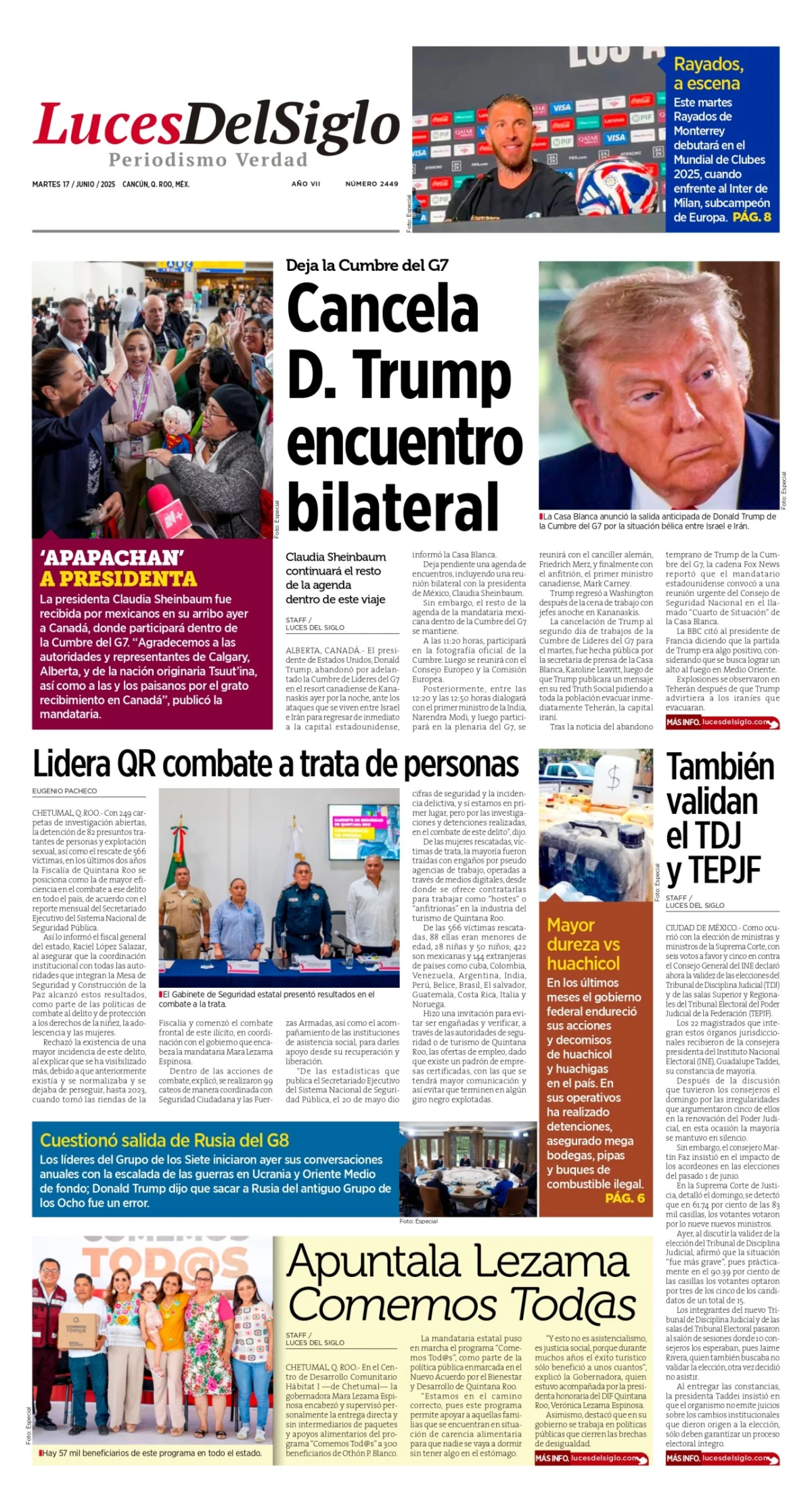 Portada de Luces del Siglo del martes, 17 de junio de 2025