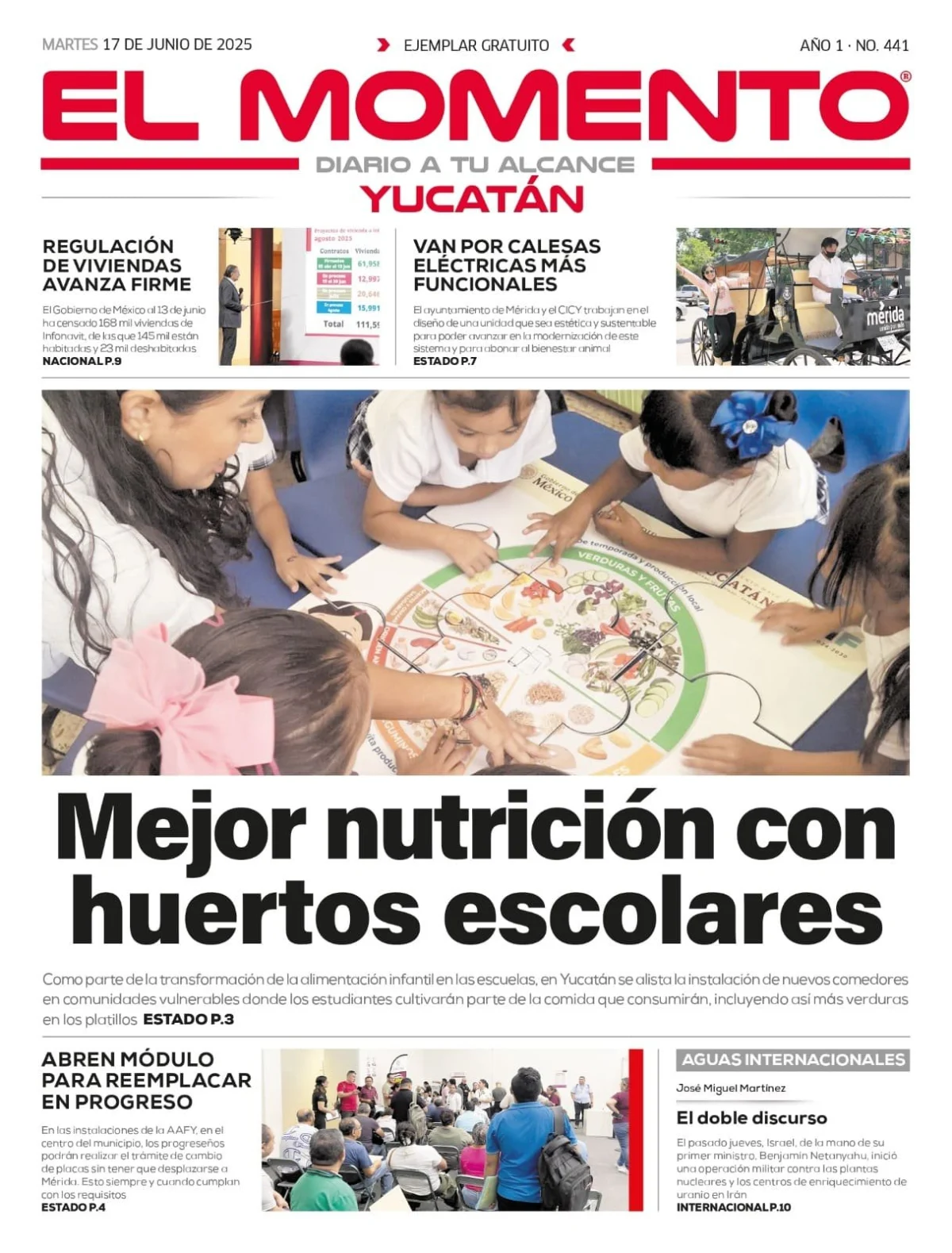 Portada de El Momento Yucatan del martes, 17 de junio de 2025