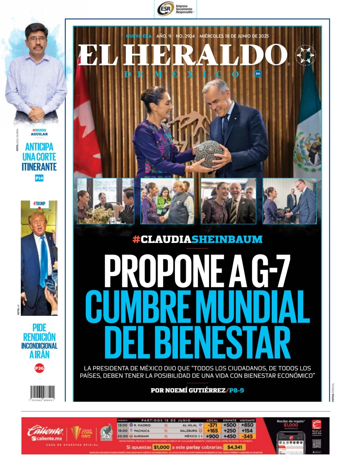Portada de El Heraldo de Mexico