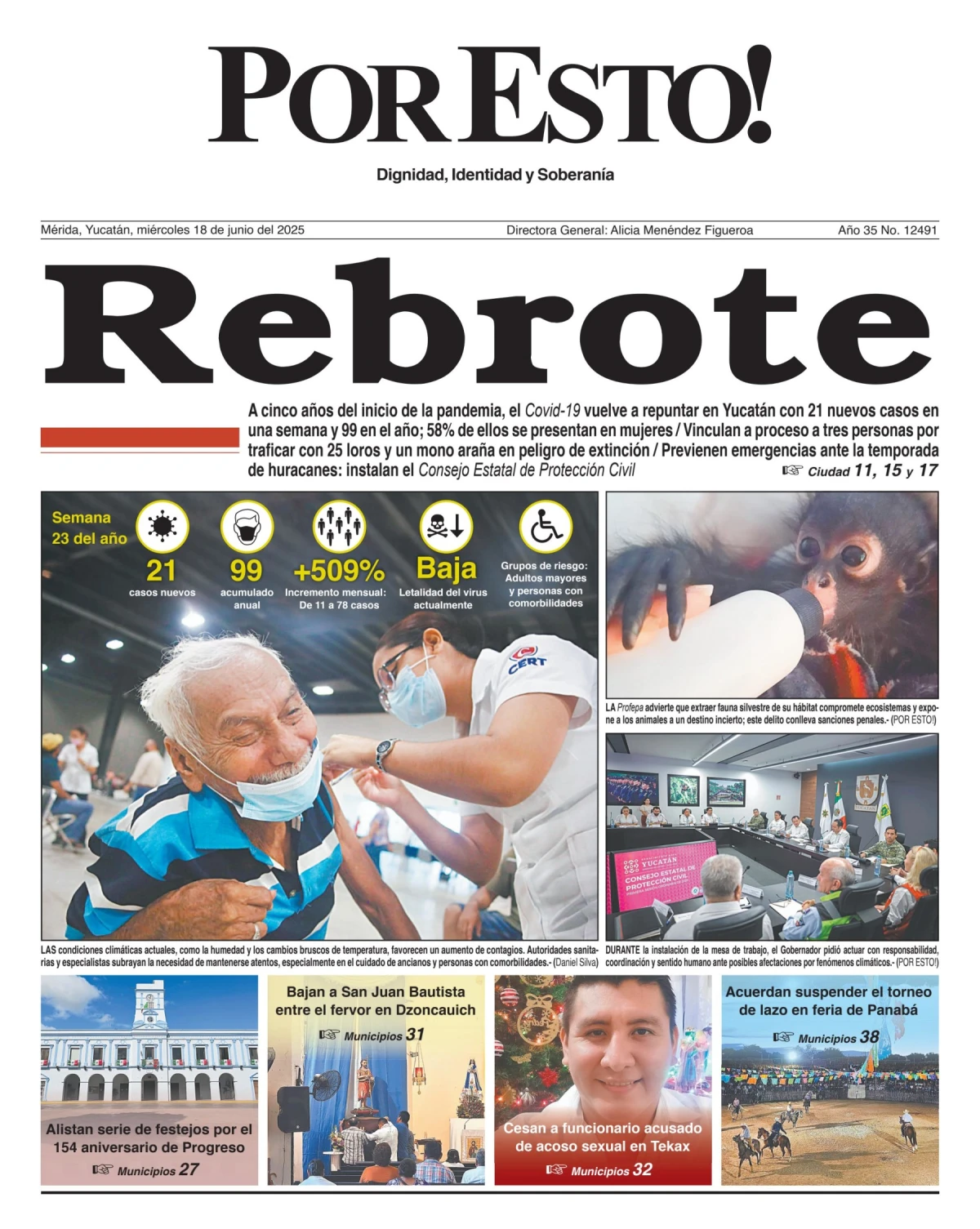 Portada de Por Esto (merida, Yucatan) del miércoles, 18 de junio de 2025