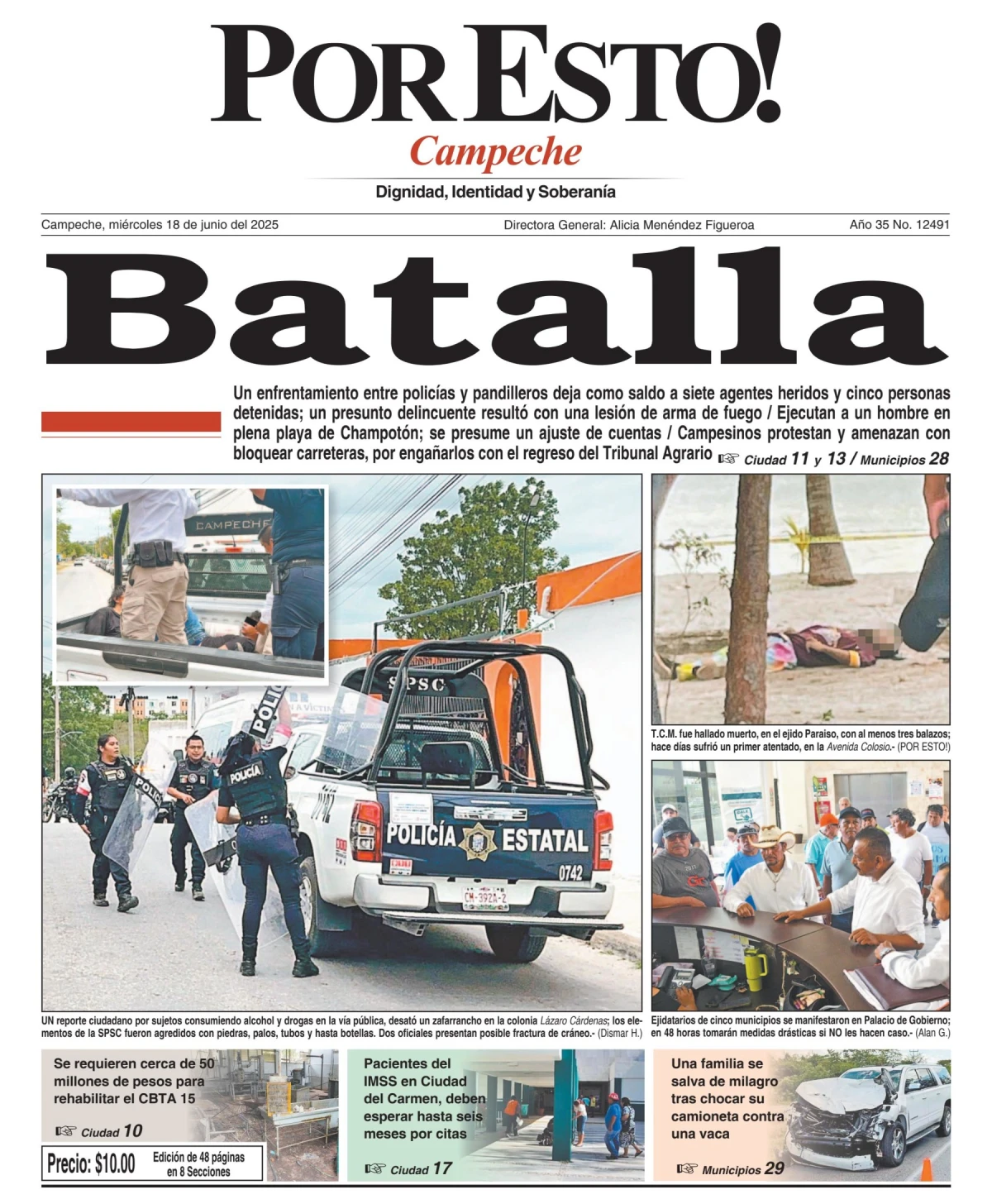 Portada de Por Esto (campeche) del miércoles, 18 de junio de 2025