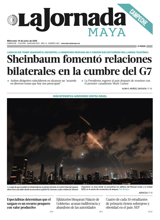 Portada de La Jornada Maya Campeche del miércoles, 18 de junio de 2025