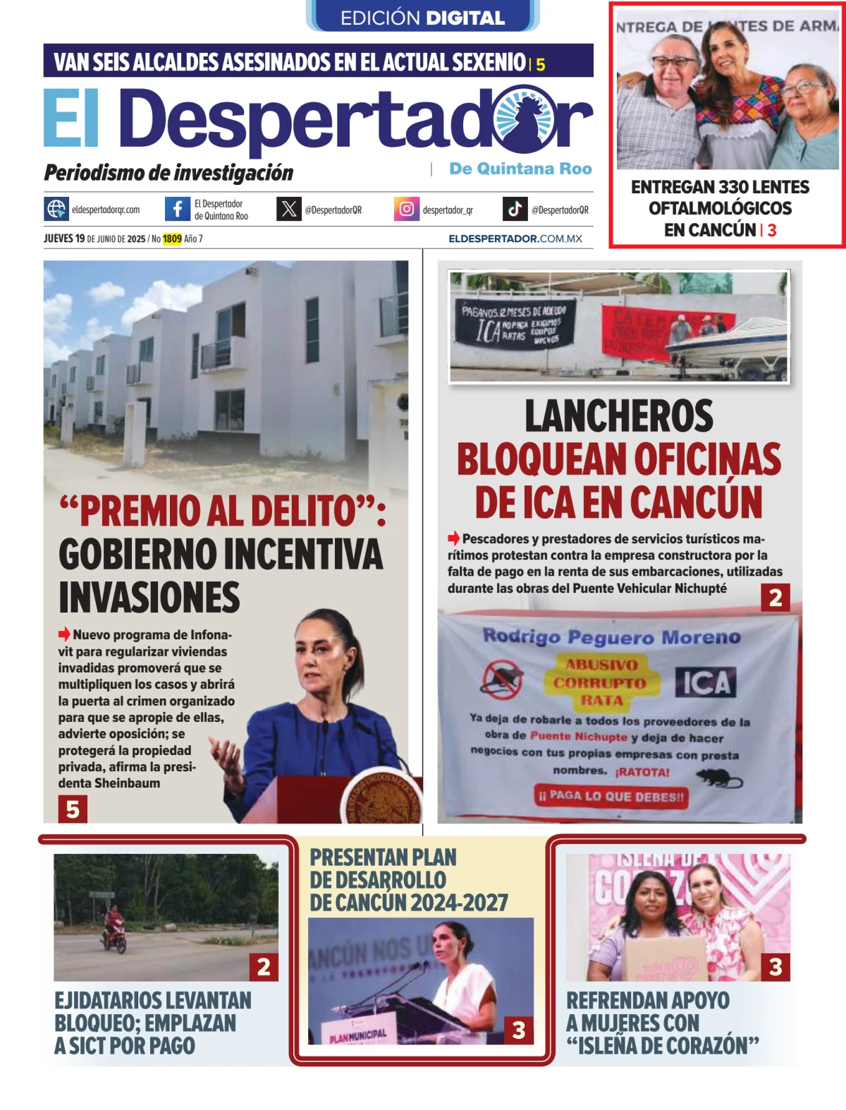 Portada de El Despertador de Quintana Roo