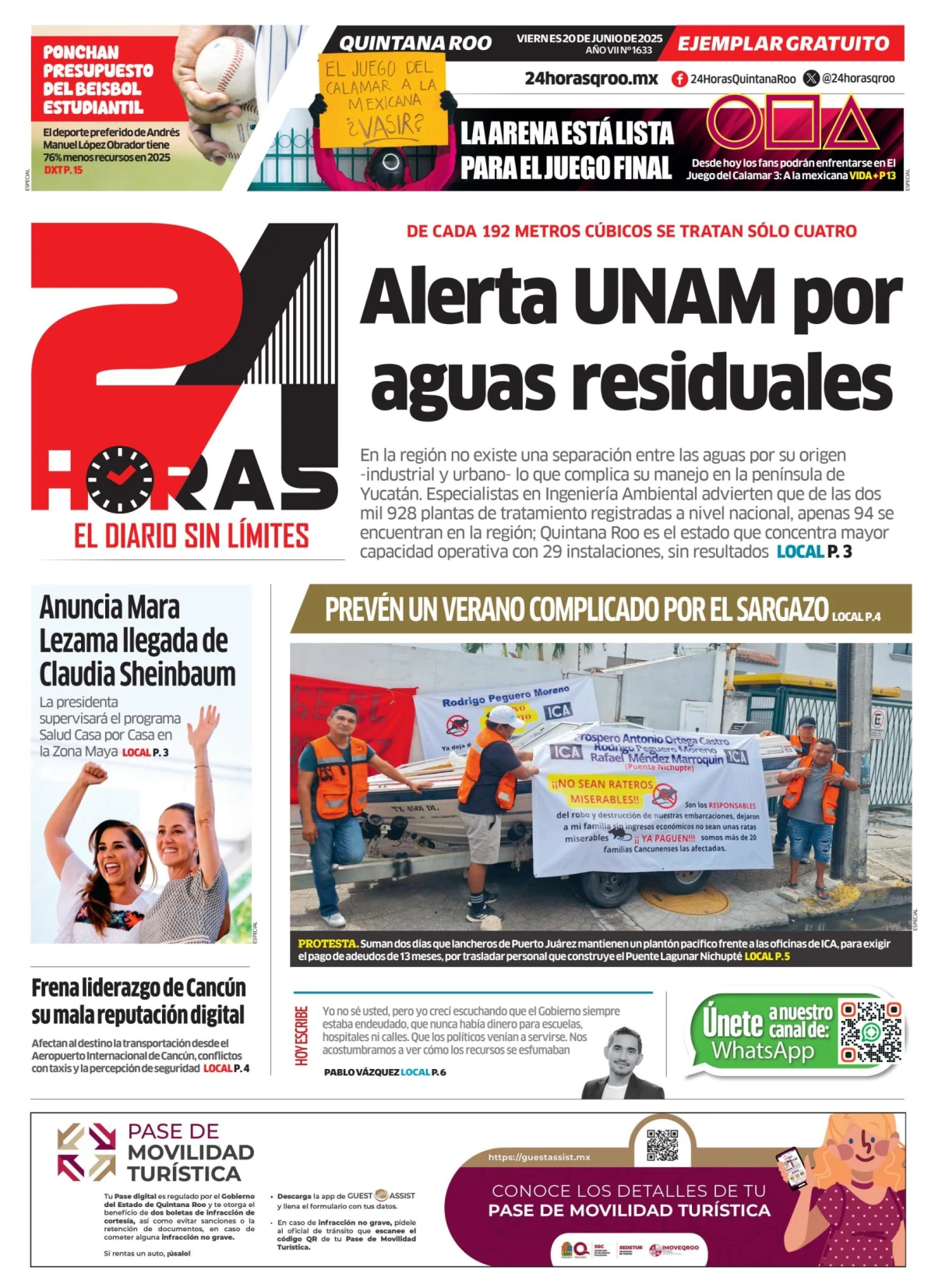 Portada de 24 Horas Quintana Roo