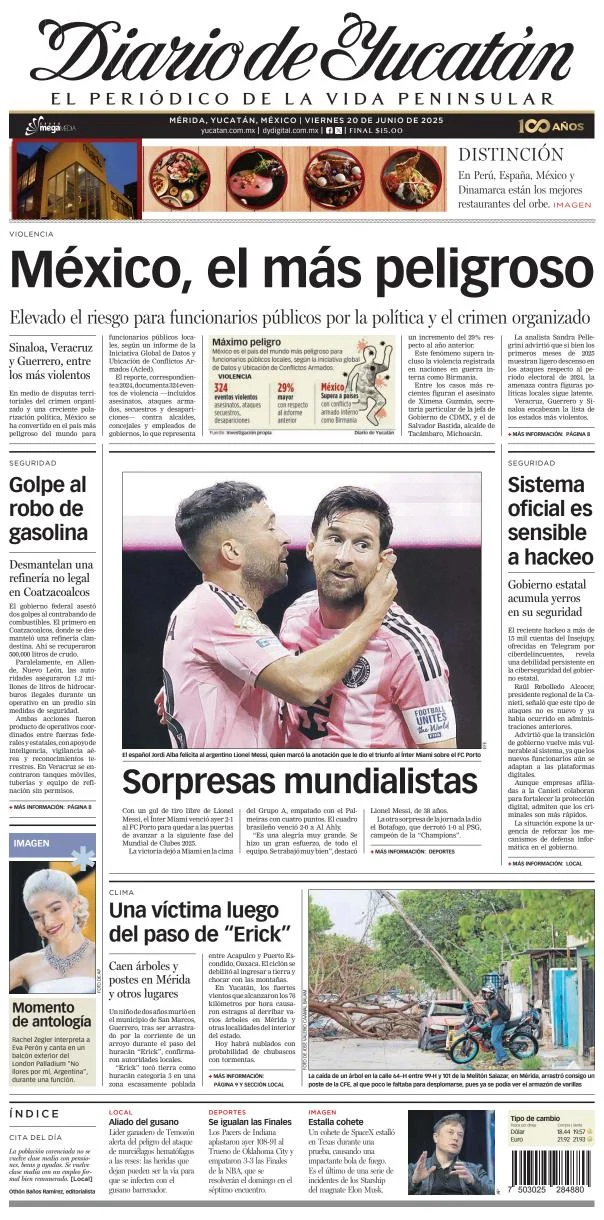 Portada de Diario de Yucatán