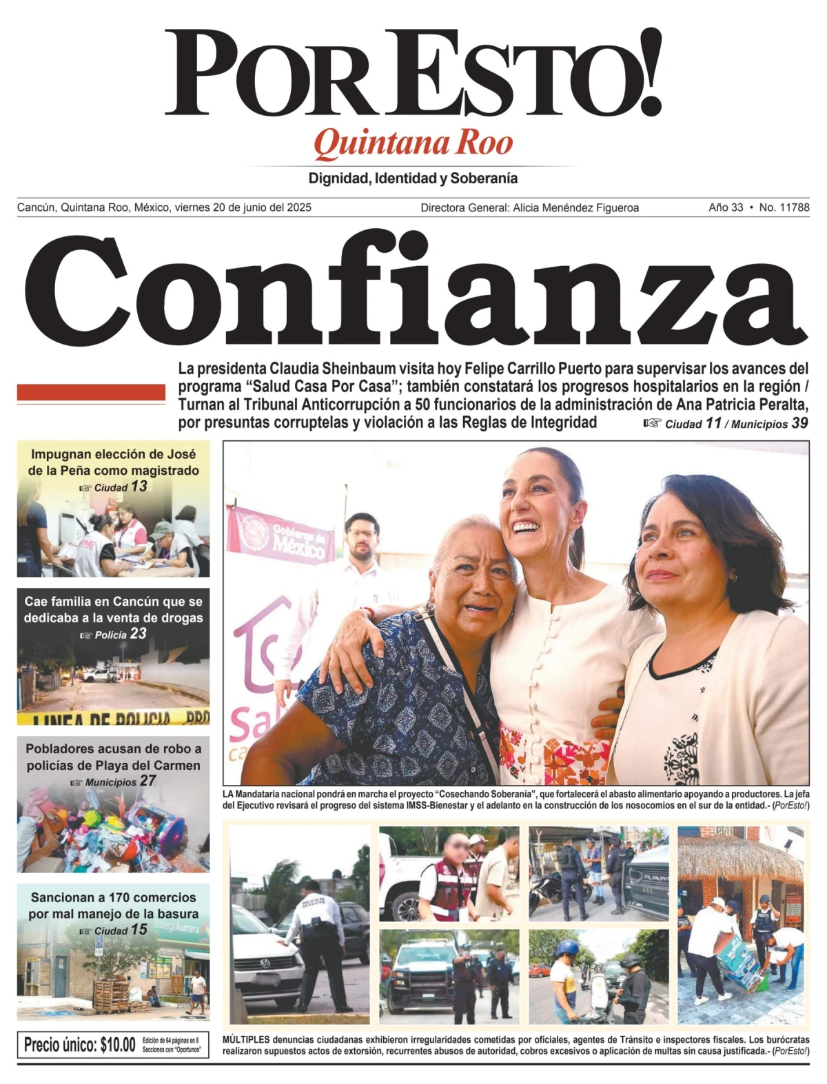 Portada de Por Esto (quintana Roo Cancun) del viernes, 20 de junio de 2025