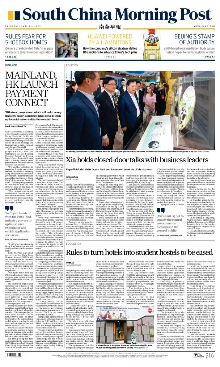 Portada de South China Morning Post
