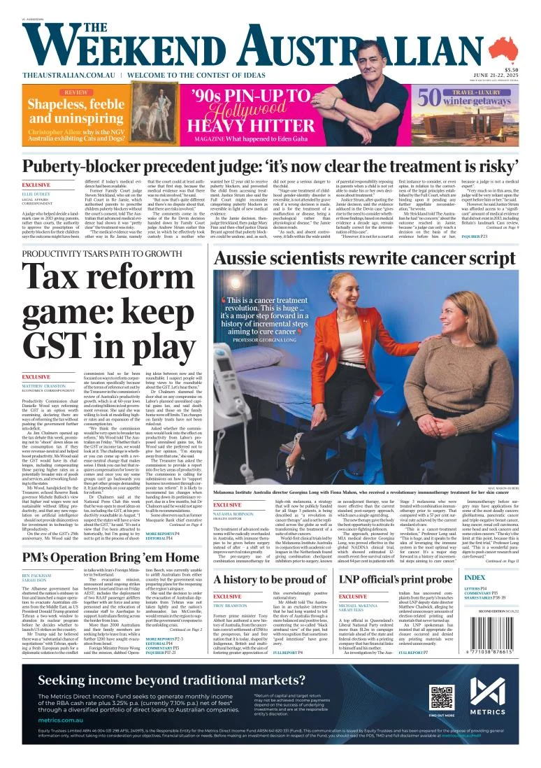 Portada de The Australian