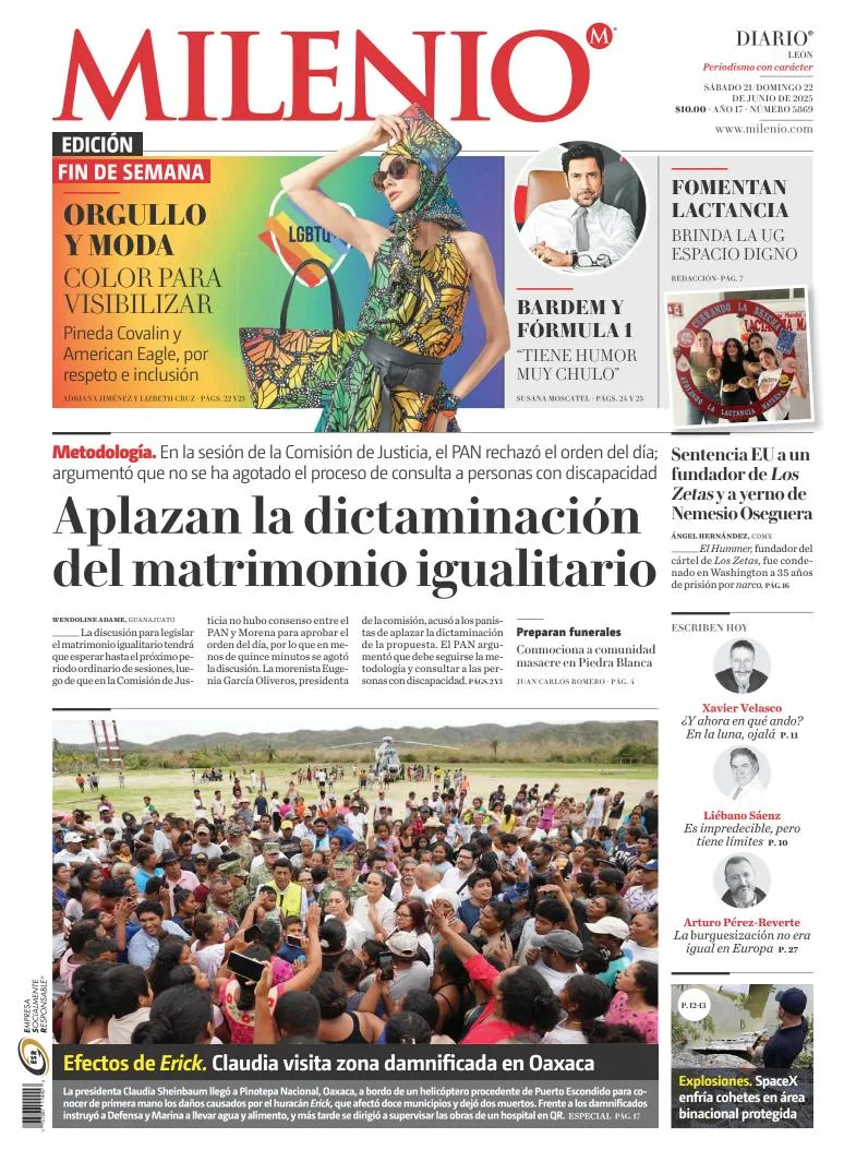 Portada de Milenio Leon del sábado, 21 de junio de 2025