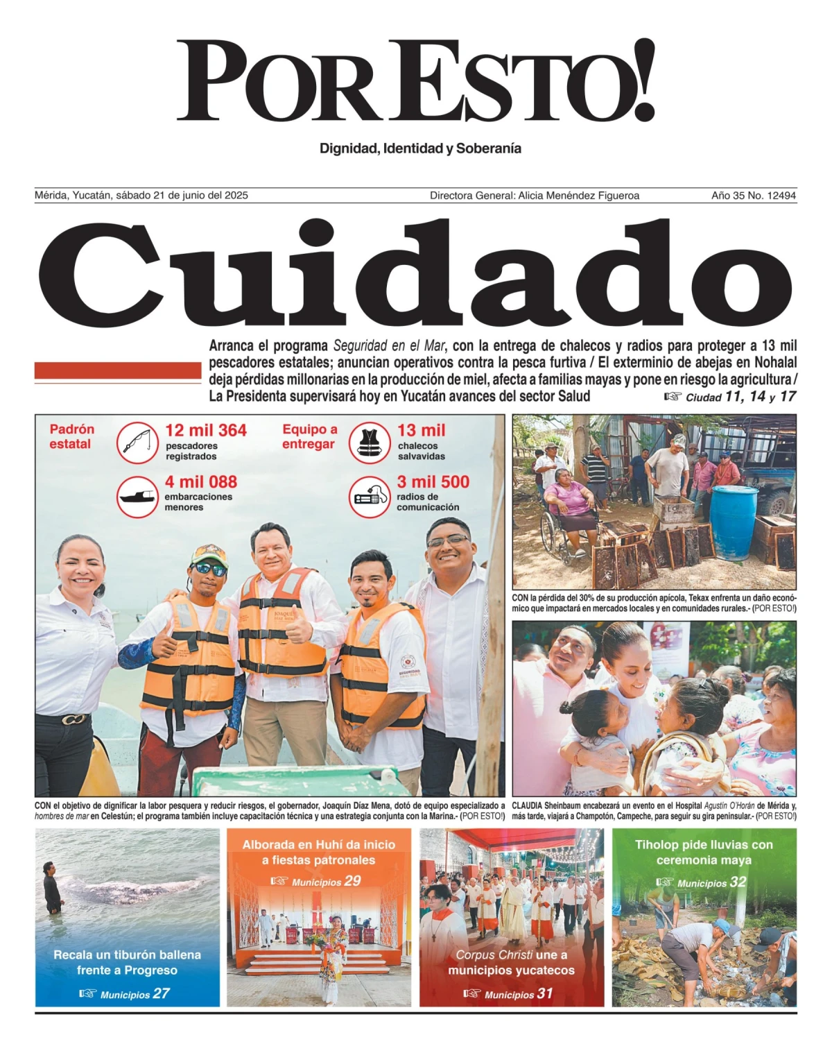 Portada de Por Esto (merida, Yucatan) del sábado, 21 de junio de 2025