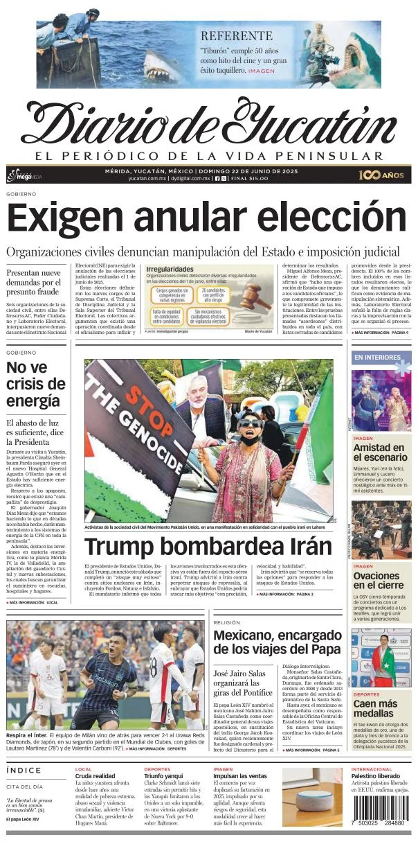 Portada de Diario de Yucatán