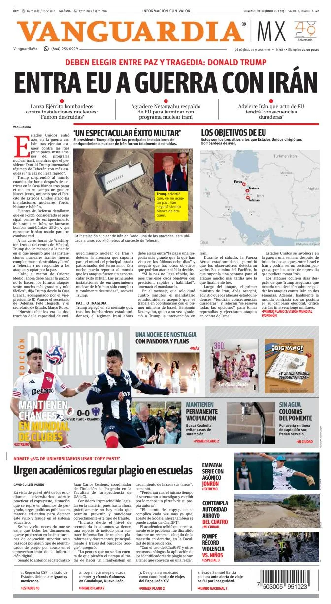 Portada de Vanguardia
