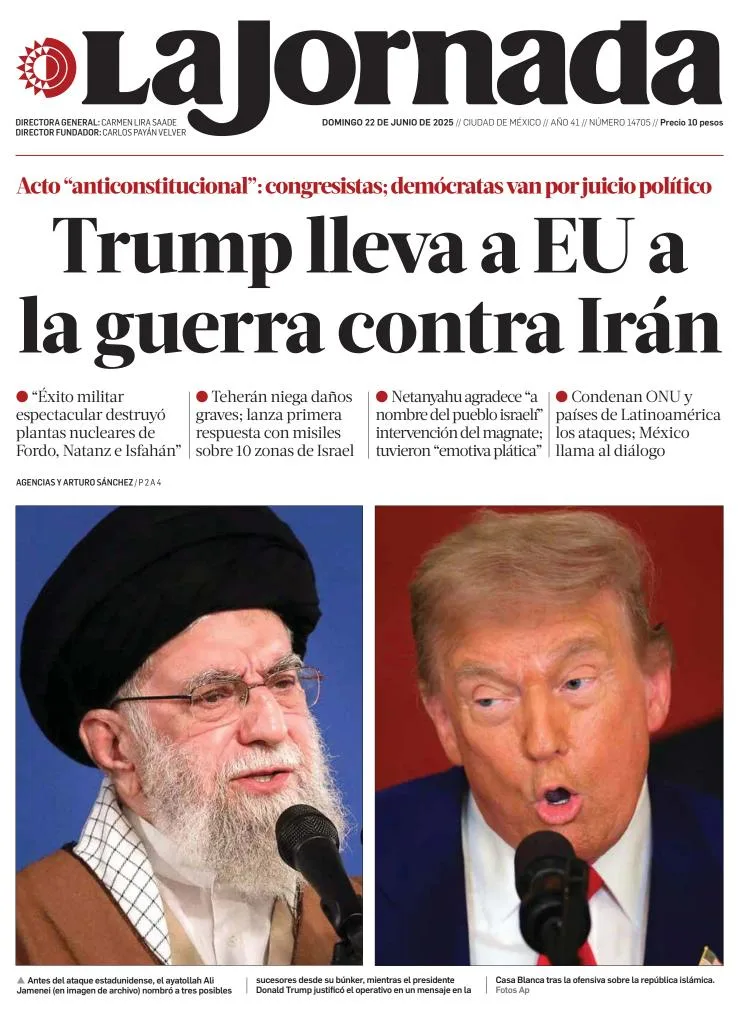 Portada de La Jornada