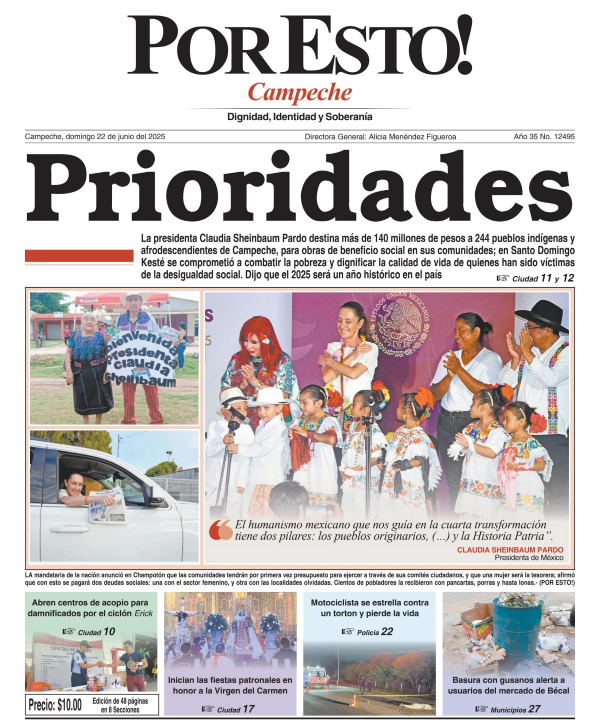 Portada de Por Esto (campeche) del domingo, 22 de junio de 2025