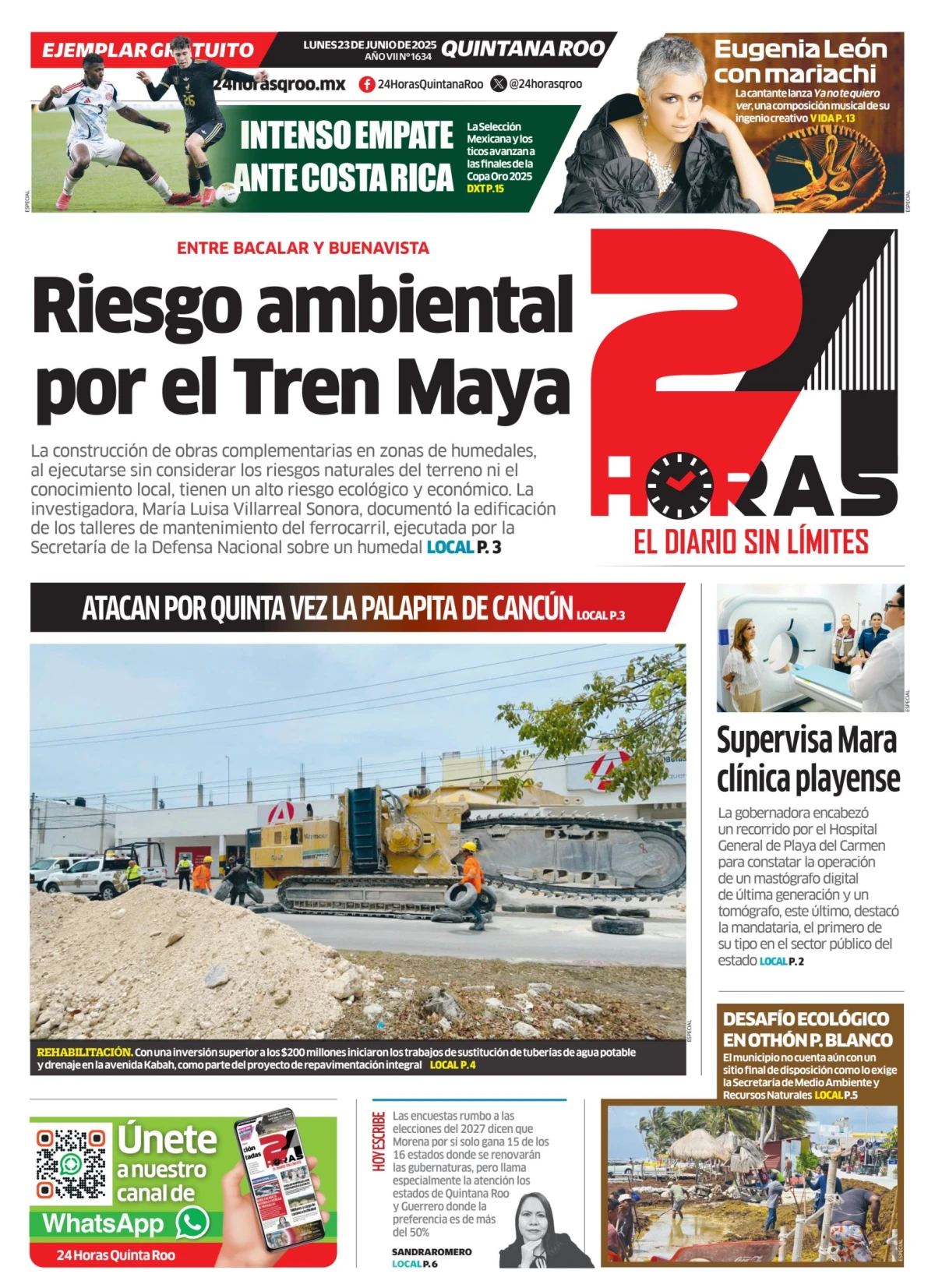 Portada de 24 Horas Quintana Roo