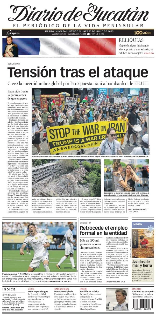Portada de Diario de Yucatán