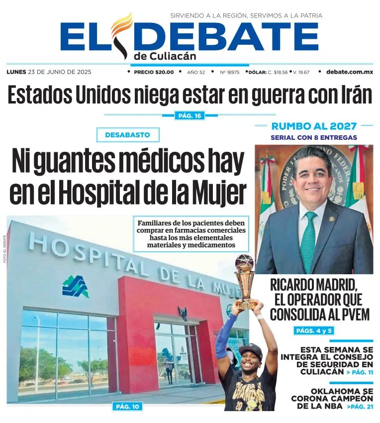 Portada de El Debate de Culiacan
