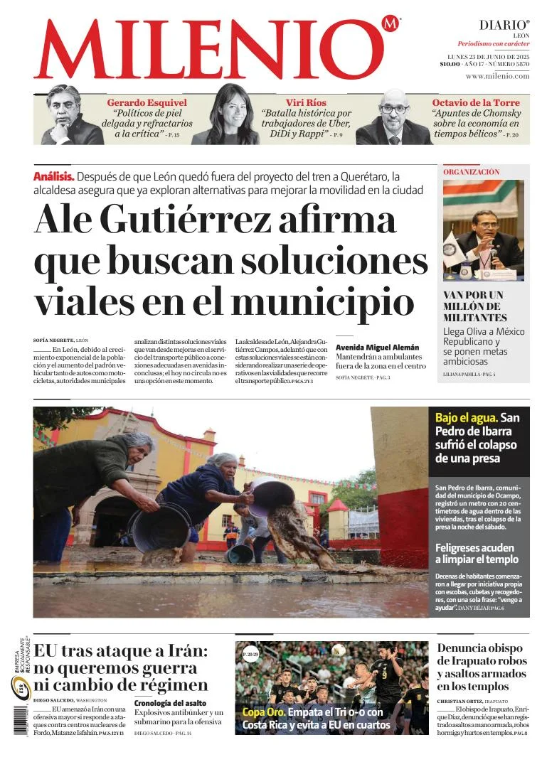 Portada de Milenio Leon del lunes, 23 de junio de 2025
