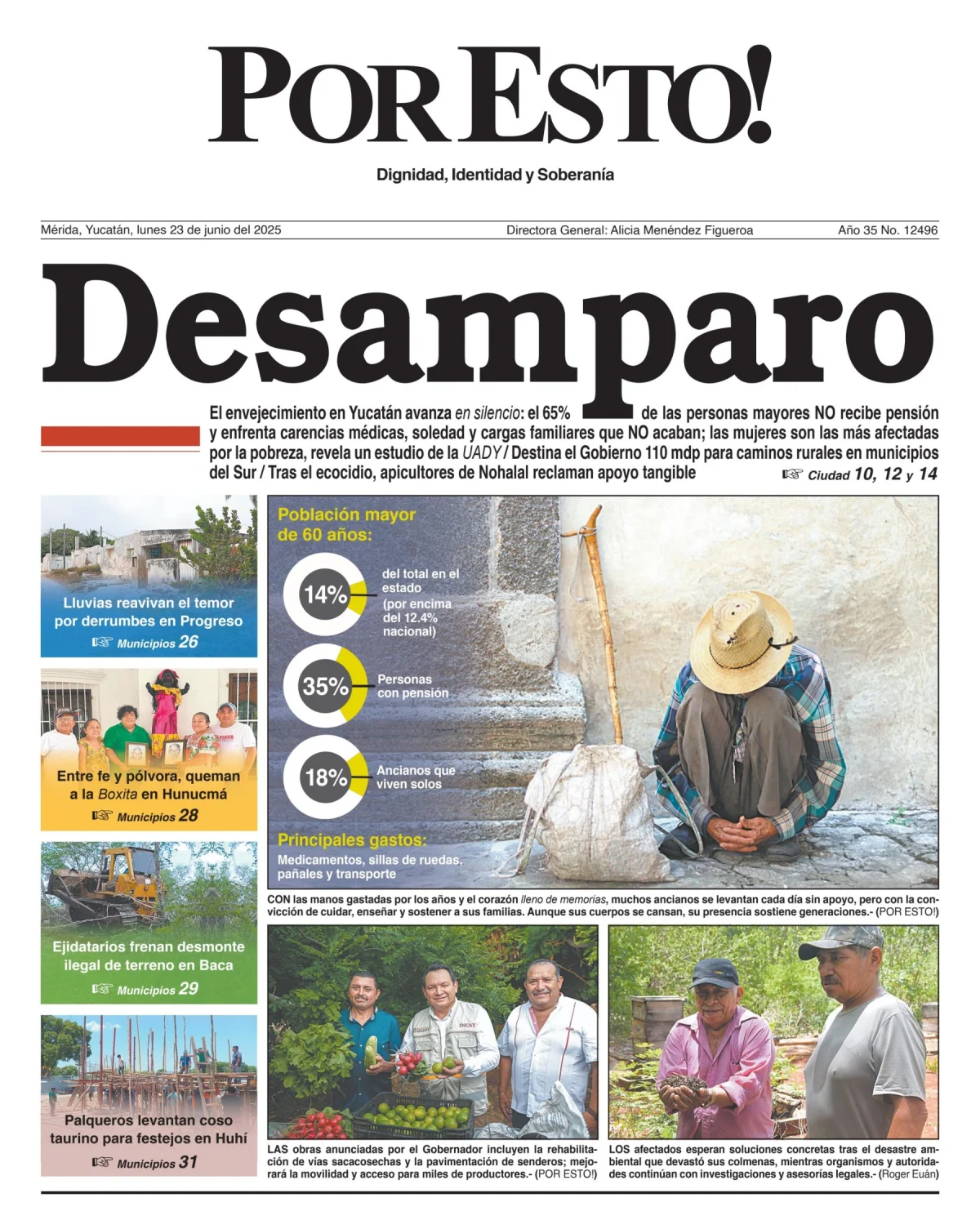 Portada de Por Esto (merida, Yucatan) del lunes, 23 de junio de 2025