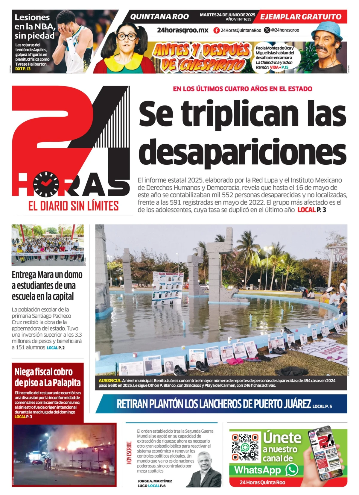 Portada de 24 Horas Quintana Roo