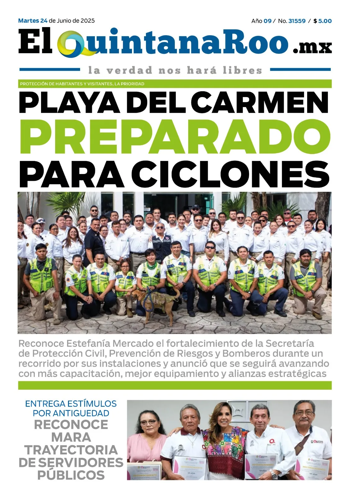 Portada de El Quintana Roo (portada)