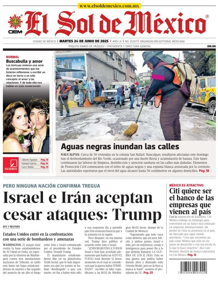Portada de El Sol de Mexico