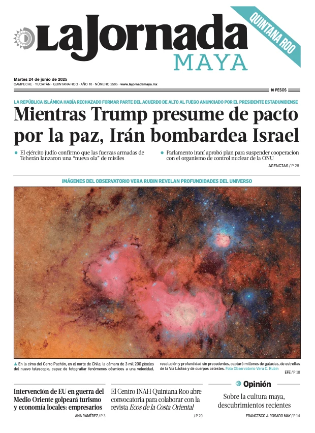 Portada de La Jornada Maya Quintana Roo del martes, 24 de junio de 2025