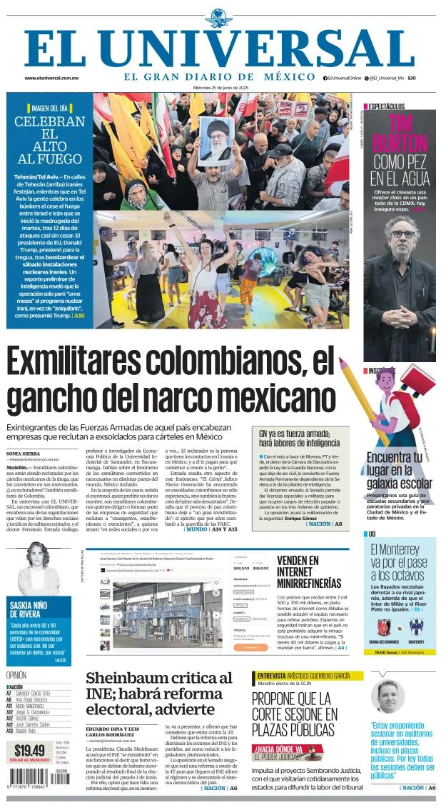 Portada de El Universal