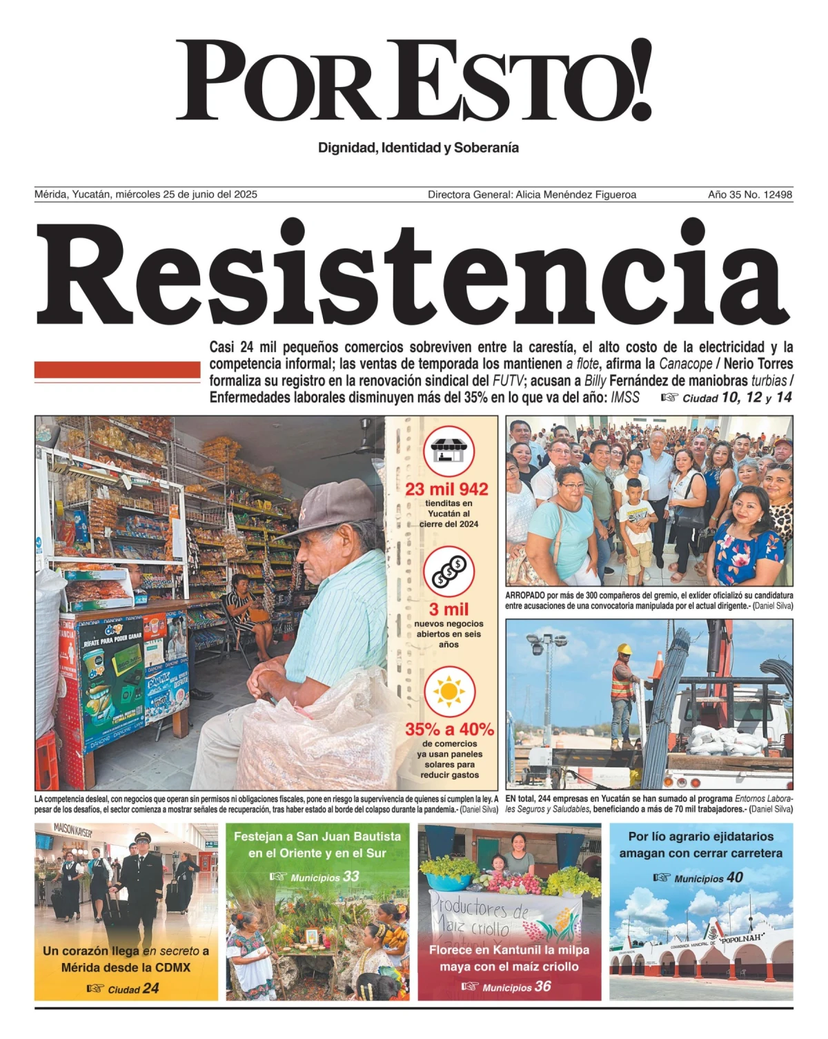 Portada de Por Esto (merida, Yucatan) del miércoles, 25 de junio de 2025