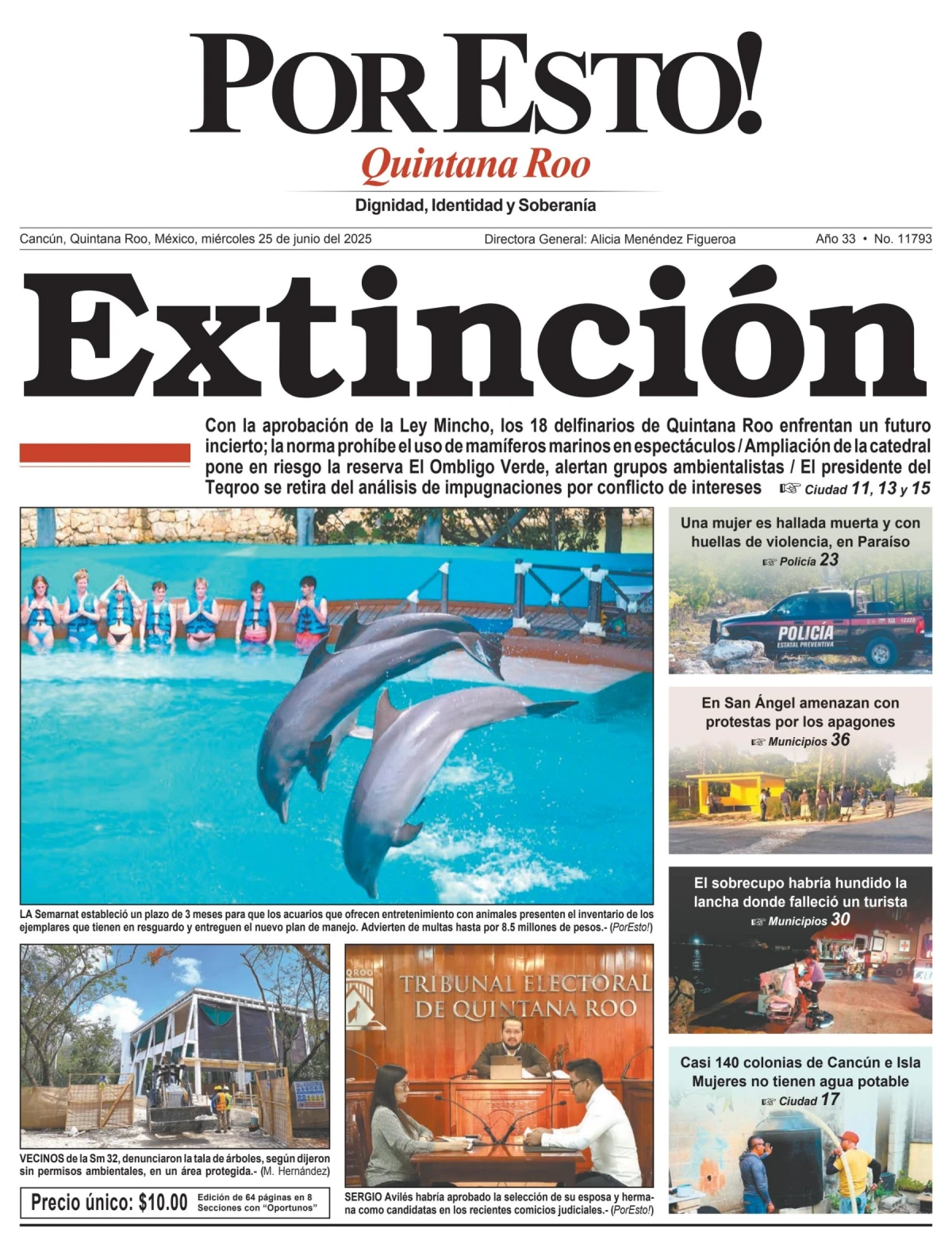 Portada de Por Esto (quintana Roo Cancun) del miércoles, 25 de junio de 2025
