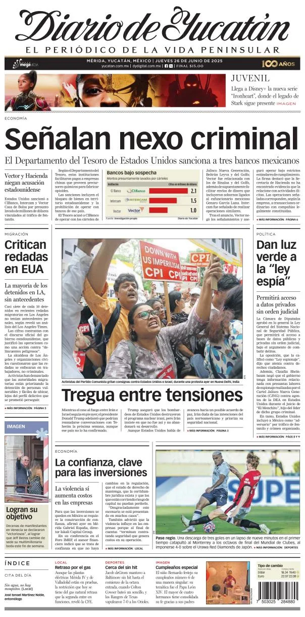 Portada de Diario de Yucatán