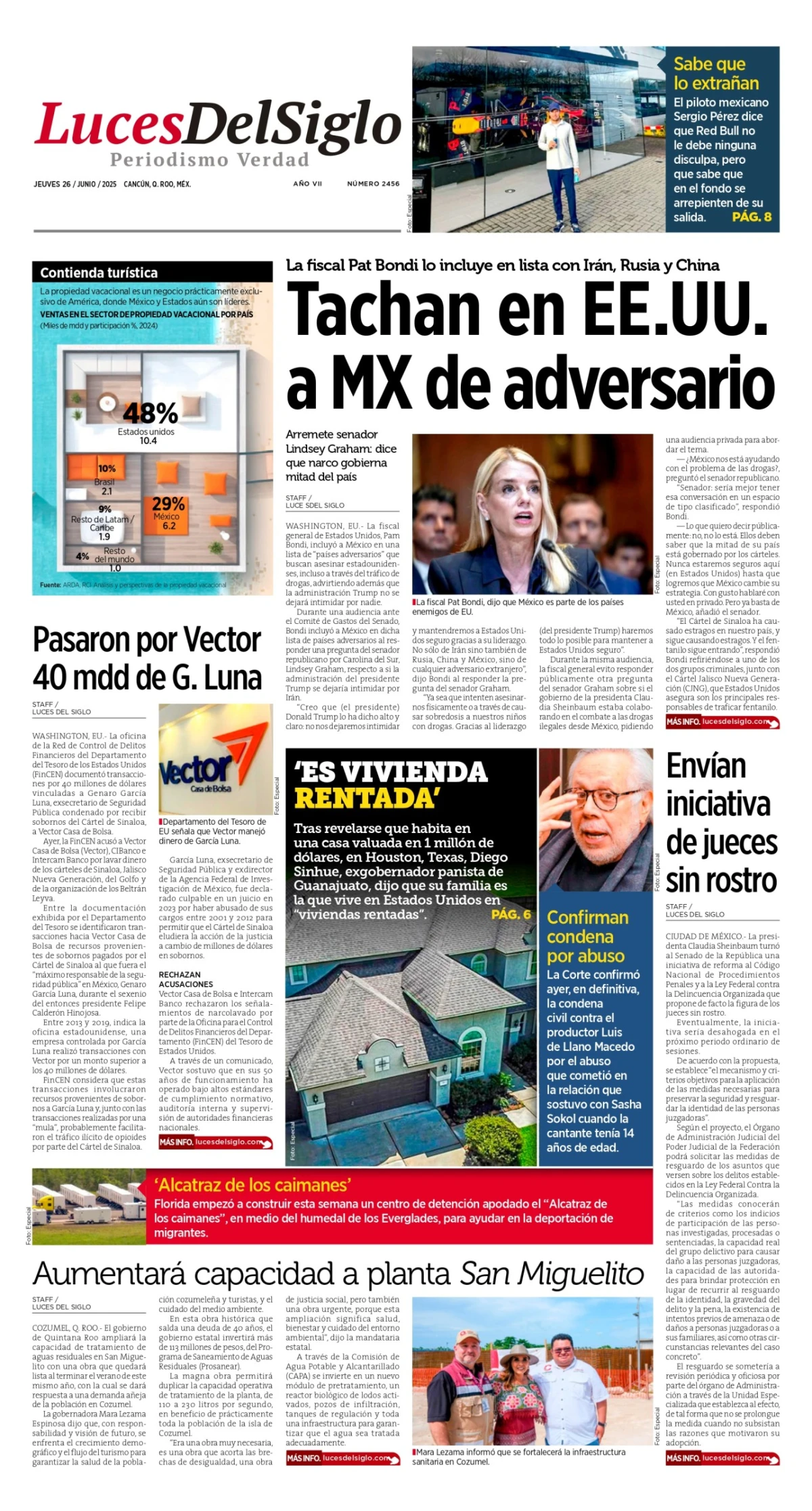 Portada de Luces del Siglo del jueves, 26 de junio de 2025