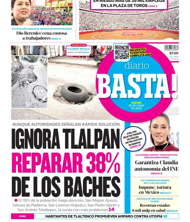 Portada de Basta del jueves, 26 de junio de 2025
