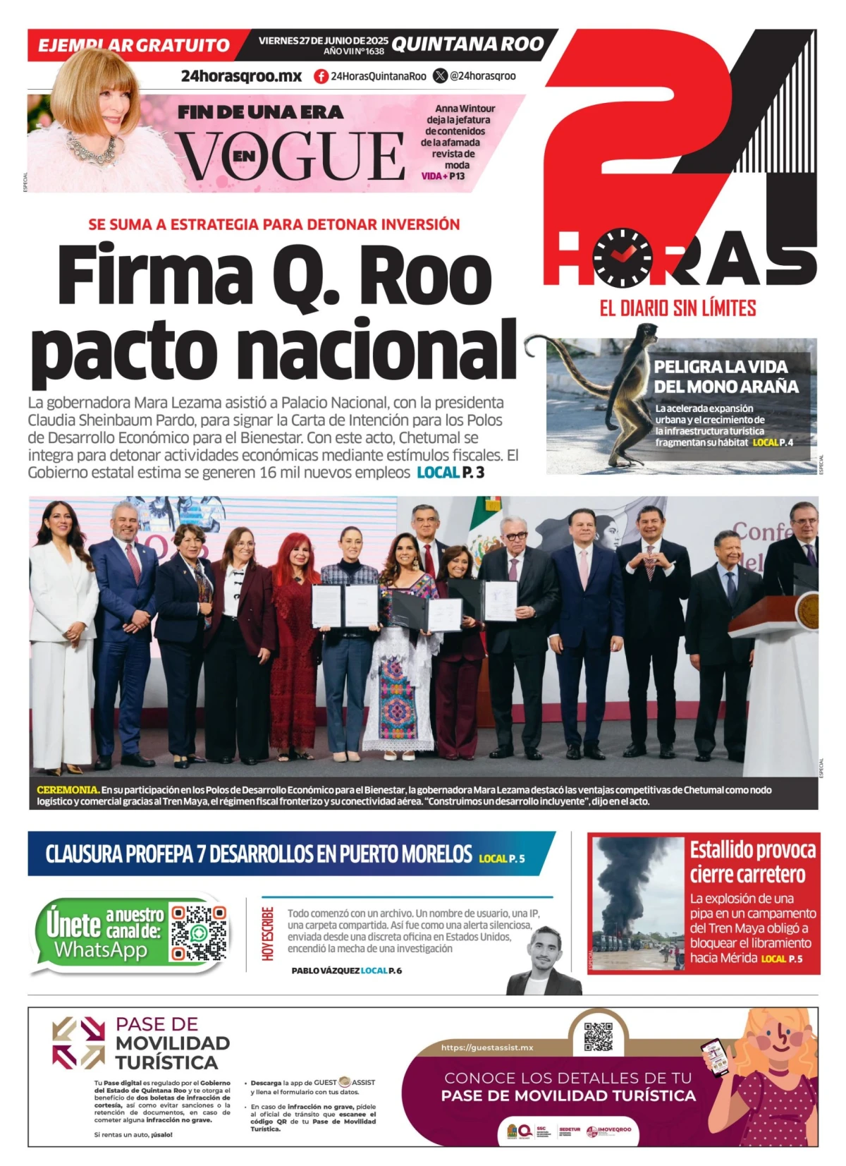 Portada de 24 Horas Quintana Roo