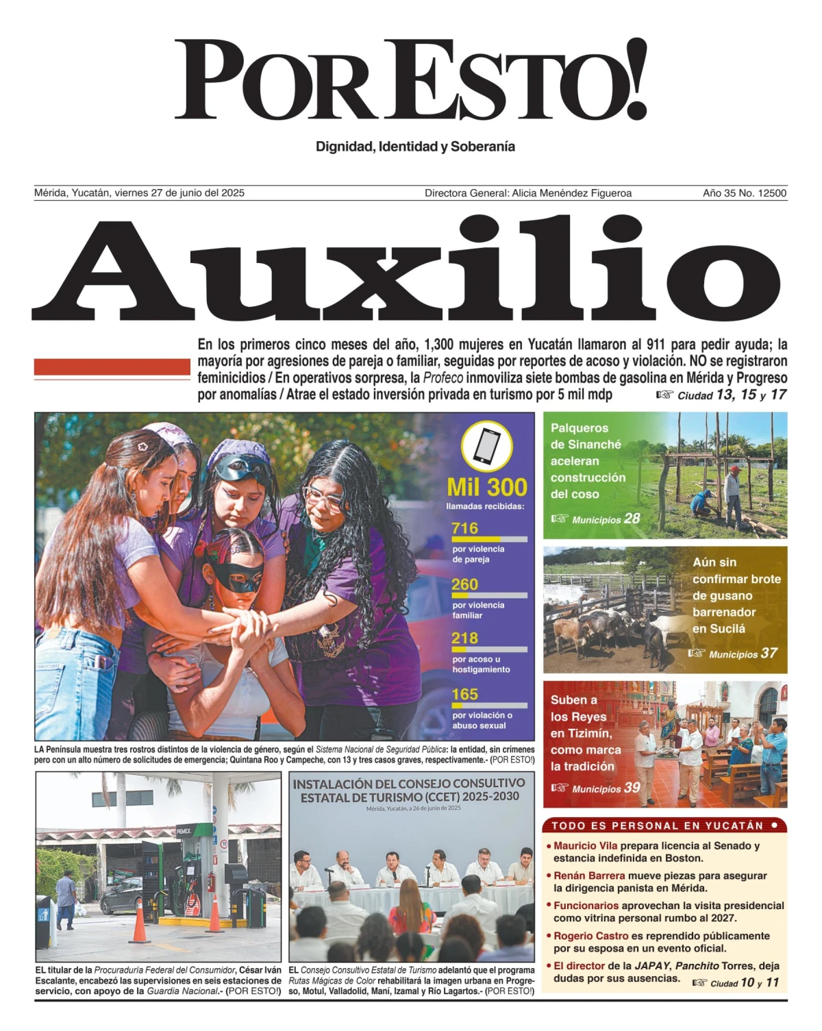 Portada de Por Esto (merida, Yucatan) del viernes, 27 de junio de 2025