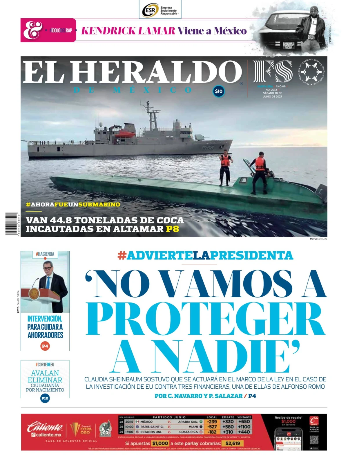 Portada de El Heraldo de Mexico