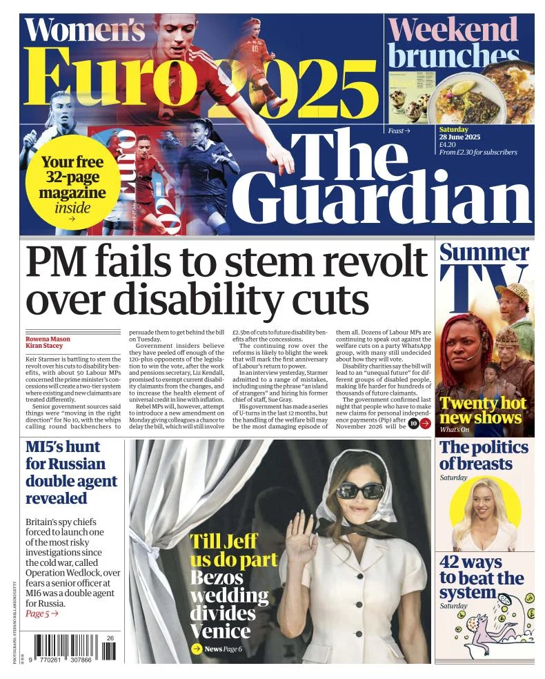Portada de The Guardian (reino Unido)