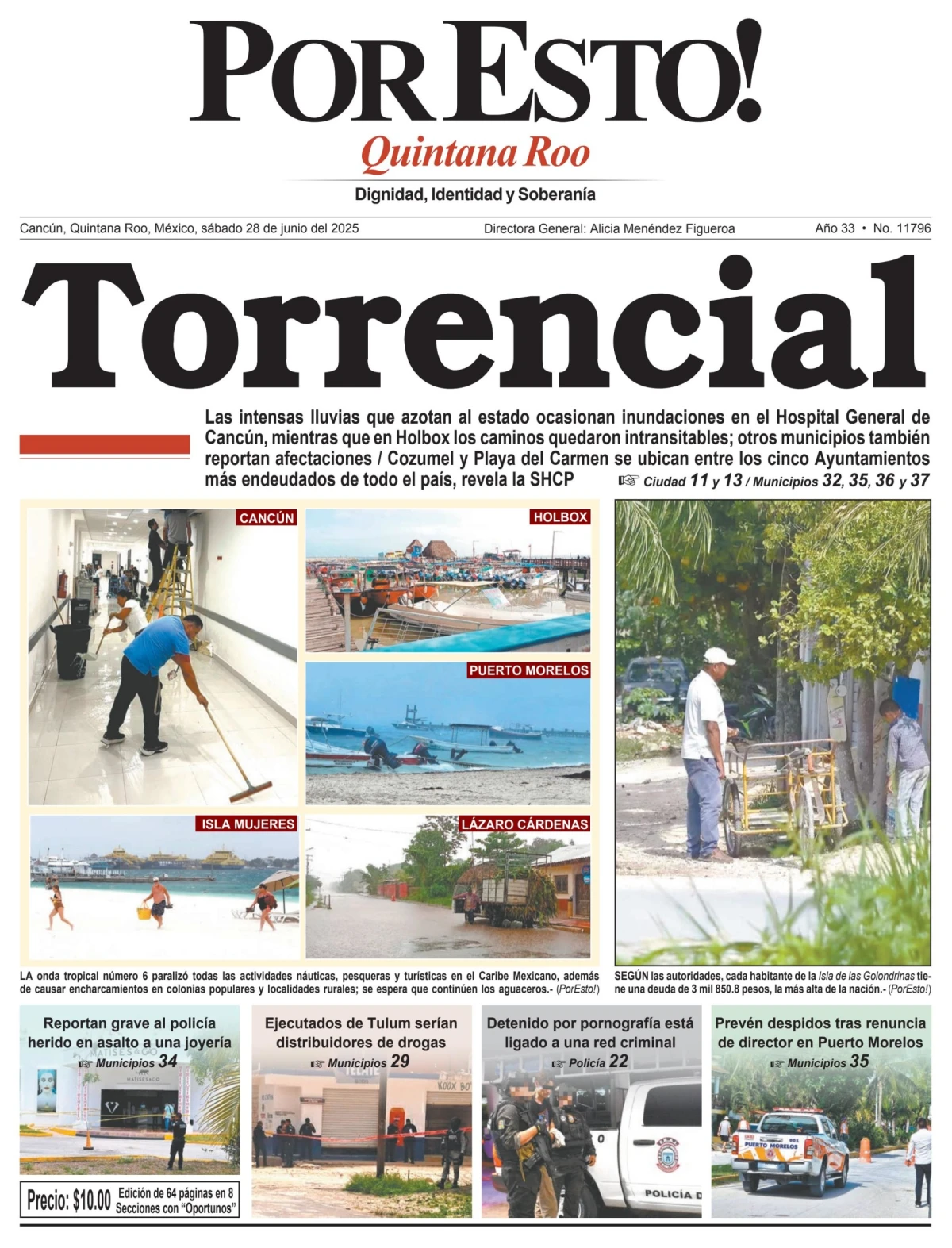 Portada de Por Esto (quintana Roo Cancun) del sábado, 28 de junio de 2025
