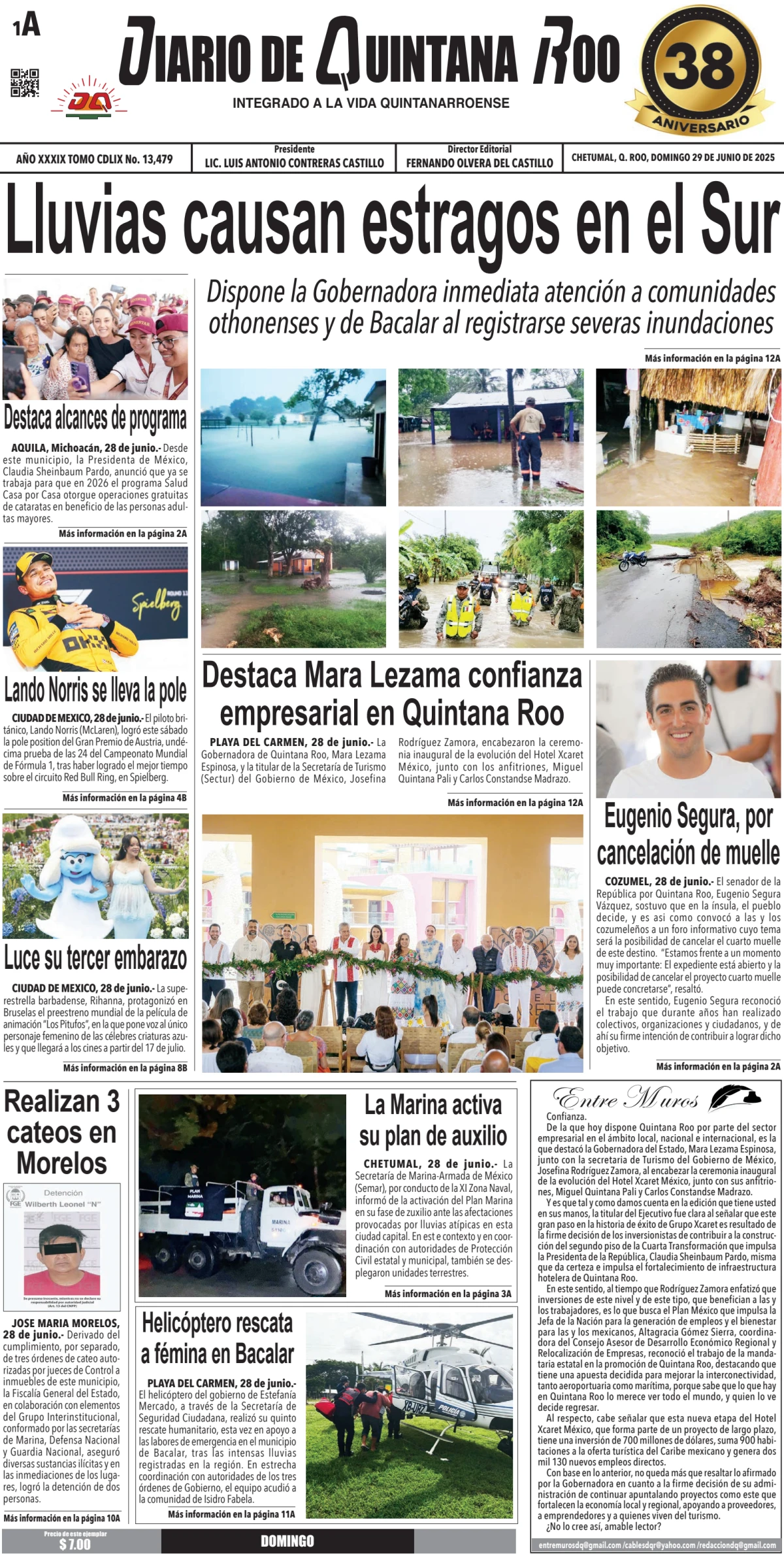 Portada de Diario de Quintana Roo (portada)