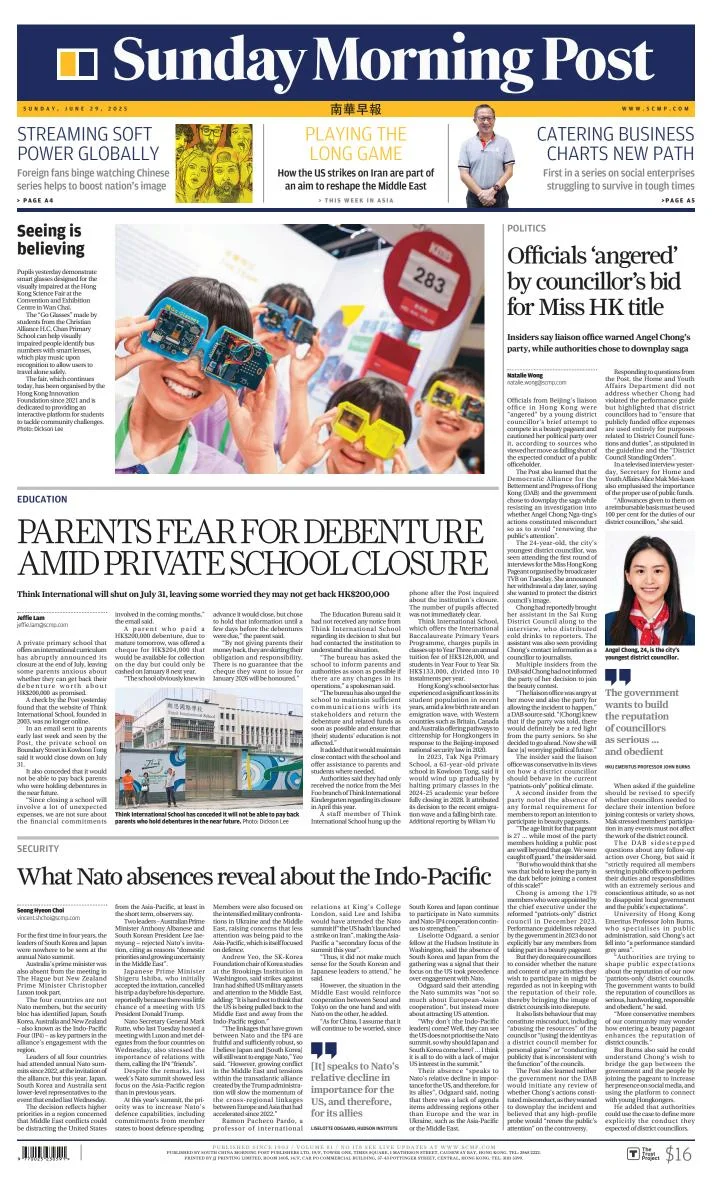 Portada de South China Morning Post