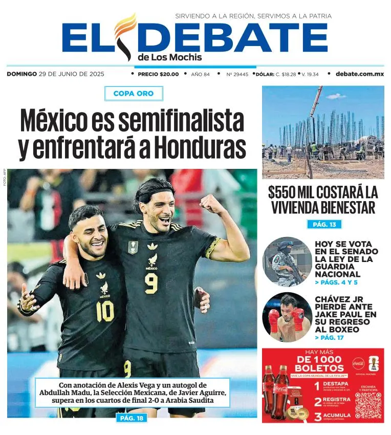 Portada de El Debate de los Mochis