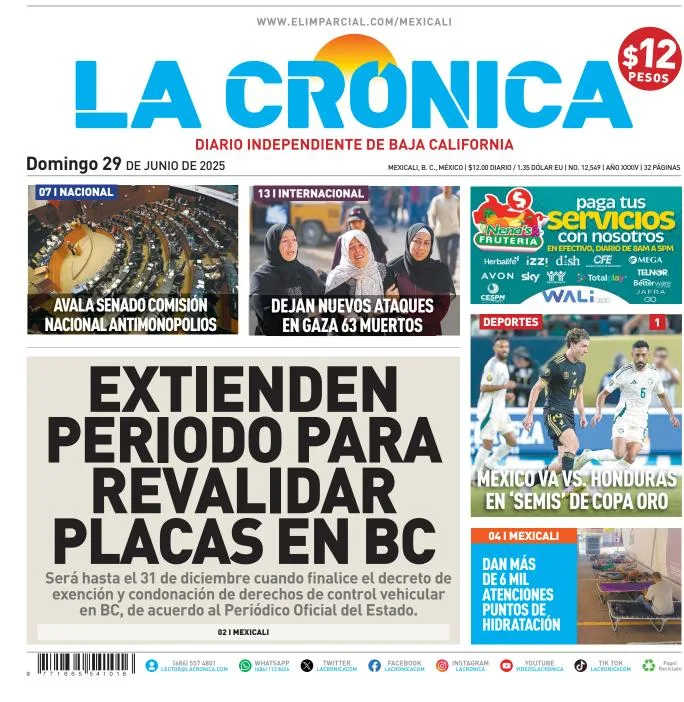 Portada de La Cronica