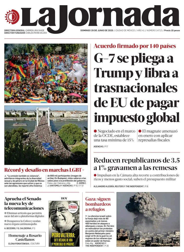 Portada de La Jornada
