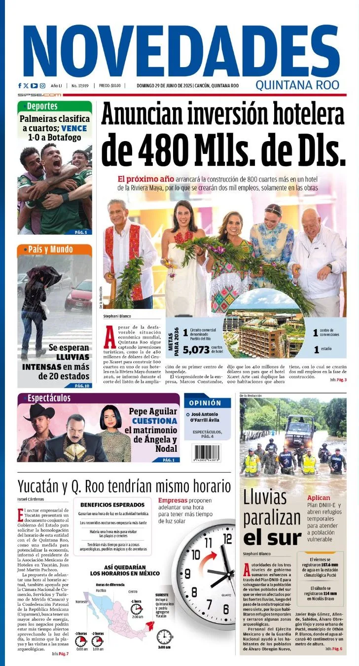 Portada de Novedades Quintana Roo