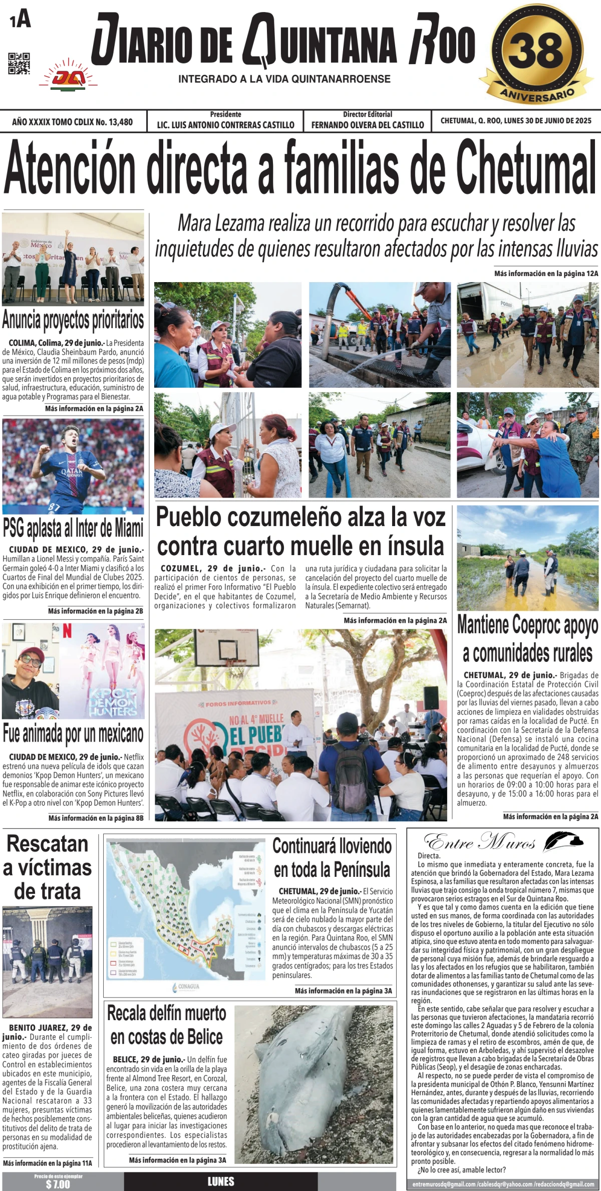 Portada de Diario de Quintana Roo (portada)